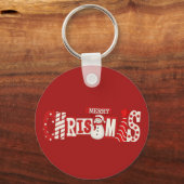 Cute Merry Christmas Snowman  Schlüsselanhänger (Vorderseite)