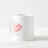 Cute Merry Christmas Typography Kaffeetasse (Vorderseite Links)