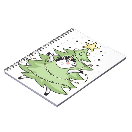 Cute Merry Christmas unicorn Notizblock (Linke Seite)