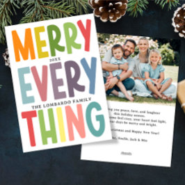 Cute Merry Everything Inclusive Double Side photo Feiertagskarte