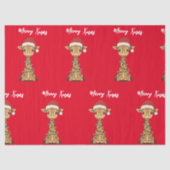 Cute merry giraffe Christmas tree zoo safari Xmas Seidenpapier (Vorderseite)