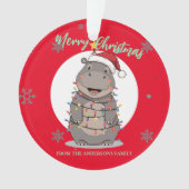 Cute merry Hippo christmas tree zoo safari Xmas Ornament (Vorderseite)