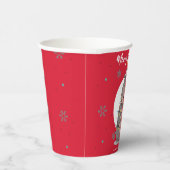 Cute merry Hippo christmas tree zoo safari Xmas pa Pappbecher (Rechts)