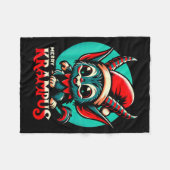 Cute Merry Krampus Christmas Holiday 30’s Retro Ca Fleecedecke (Vorderseite (Horizontal))