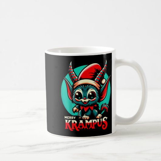 Cute Merry Krampus Christmas Holiday 30’s Retro Ca Kaffeetasse (Rechts)