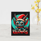 Cute Merry Krampus Christmas Holiday 30’s Retro Ca Karte (Gelbe Blume)