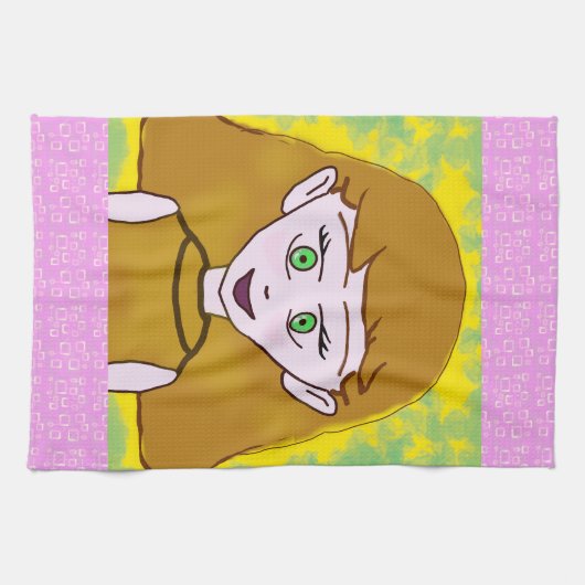 Cute Merry Pink Geschirrtuch (Horizontal)