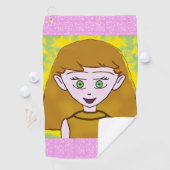 Cute Merry Pink Golfhandtuch (Insitu)