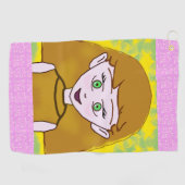 Cute Merry Pink Golfhandtuch (Horizontal)