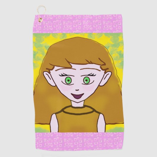 Cute Merry Pink Golfhandtuch (Vorderseite)