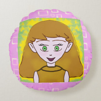 Cute Merry Pink Rundes Kissen