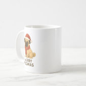 Cute Merry Pugmas Festive Holiday Pug Kaffeetasse (Vorderseite Links)