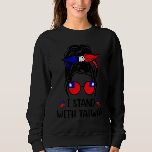 Cute Messy Bun Taiwan Girl Taiwanese Flag Mother's Sweatshirt (Vorderseite)