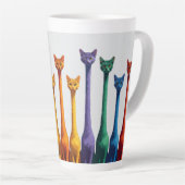 Cute mid century modern colorful retro cat  milchtasse (Rechte Ecke)