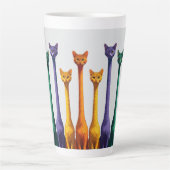 Cute mid century modern colorful retro cat  milchtasse (Vorderseite)