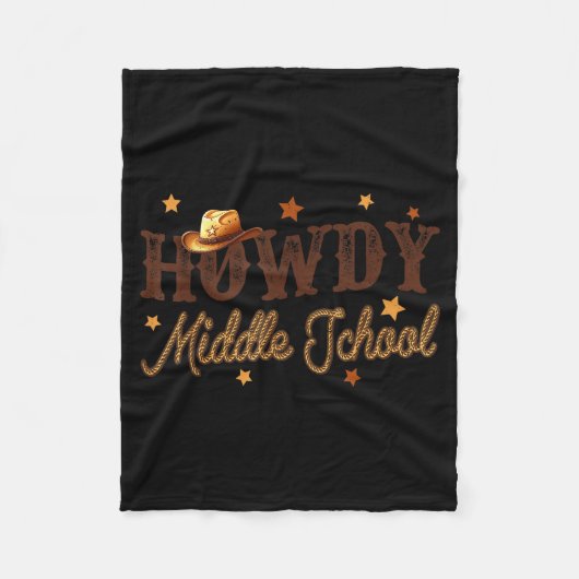 Cute Middle School Teacher Rodeo Western Howdy Mid Fleecedecke (Vorderseite)