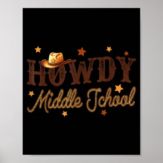 Cute Middle School Teacher Rodeo Western Howdy Mid Poster (Vorne)