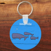 Cute migrating cartoon whales illustration schlüsselanhänger (Vorderseite)