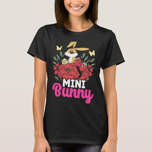 Cute Mini Bunny Easter Bunny Eggs Happy Easter T-Shirt (Vorderseite)