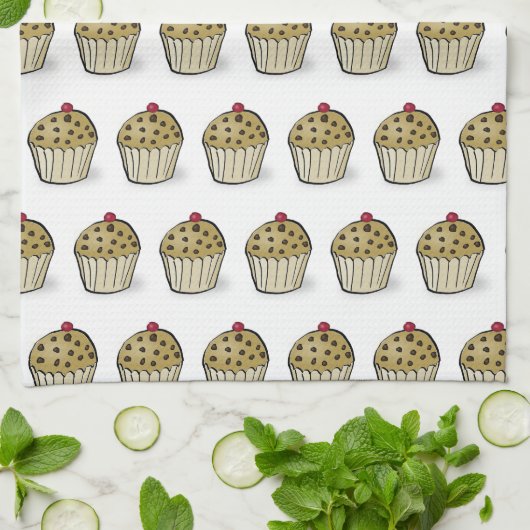 Cute Mini Muffins Pattern Geschirrtuch (Gefaltet)