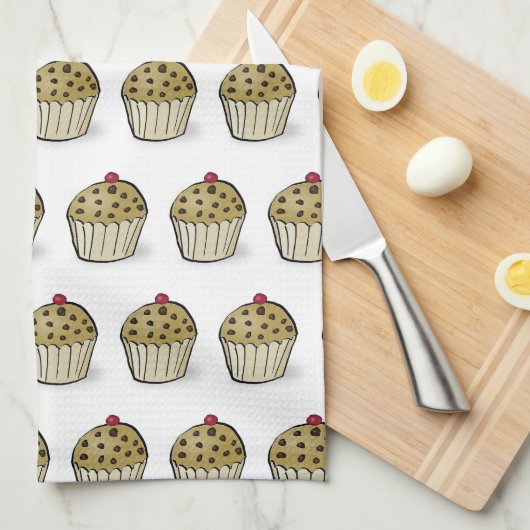 Cute Mini Muffins Pattern Geschirrtuch (Viertel Falte)