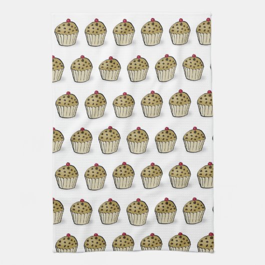 Cute Mini Muffins Pattern Geschirrtuch (Vertikal)