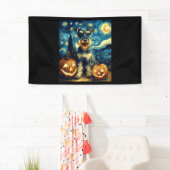 Cute Miniature Schnauzer Dog Halloween Jack O Lant Banner (Insitu)