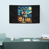 Cute Miniature Schnauzer Dog Halloween Jack O Lant Banner (Messeveranstaltung)