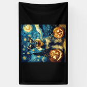 Cute Miniature Schnauzer Dog Halloween Jack O Lant Banner (Vertikal)