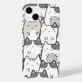 Cute Minimal Kawaii Cat Pattern iPhone / iPad case (Rückseite)