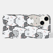 Cute Minimal Kawaii Cat Pattern iPhone / iPad case (Rückseite (Horizontal))
