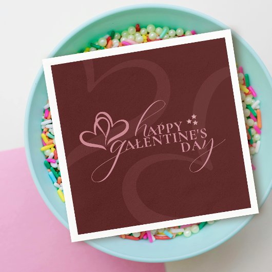 Cute Minimal Modern Chic Cream Script Galentine's  Serviette