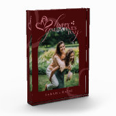 Cute Minimal Modern Maroon Script Galentine's Fotoblock (Links)