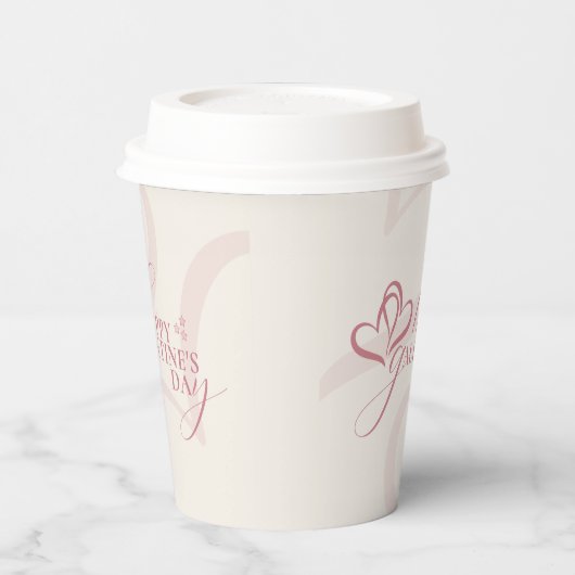 Cute Minimal Modern Pink Cream Script Galentines  Pappbecher (Links)