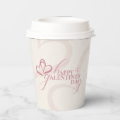 Cute Minimal Modern Pink Cream Script Galentines  Pappbecher (Rückseite)