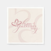 Cute Minimal Modern Pink Cream Script Galentine's Serviette (Vorderseite)