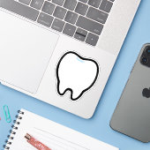 Cute Minimal Tooth Illustration Aufkleber (Laptop mit iPhone)