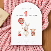 Cute minimal watercolor photo "1st" Birthday Einladung