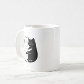 Cute Minimalist Black & White Cat Love Design Kaffeetasse (Vorderseite Links)