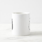 Cute Minimalist Black & White Cat Love Design Kaffeetasse (Mittel)