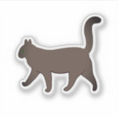 Cute Minimalist Cat Graphic | Simple Walking Cat Aufkleber (Vorderseite)
