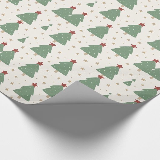 Cute Minimalist Christmas Tree Pattern – Festive Geschenkpapier (Ecke)