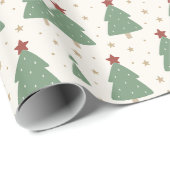 Cute Minimalist Christmas Tree Pattern – Festive Geschenkpapier (Rolleneckpunkt)