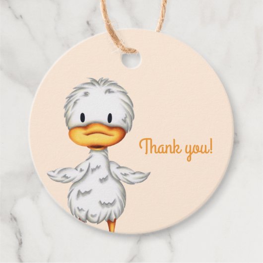 Cute minimalist duck illustration thank you geschenkanhänger (Vorderseite)