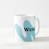 Cute Minimalist Monogram Personalized Mug TeaCup Kaffeetasse (VorderseiteRechts)