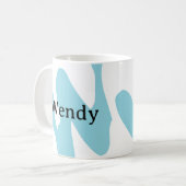 Cute Minimalist Monogram Personalized Mug TeaCup Kaffeetasse (Vorderseite Links)