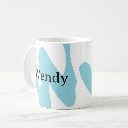 Cute Minimalist Monogram Personalized Mug TeaCup Kaffeetasse (Vorderseite Links)