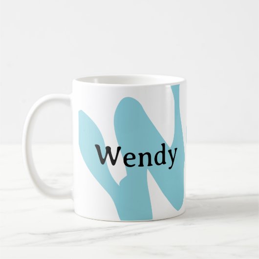 Cute Minimalist Monogram Personalized Mug TeaCup Kaffeetasse (Links)