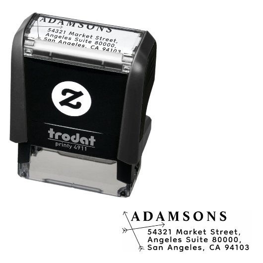 Cute Minimalist Name & Address | Modern Simple Permastempel