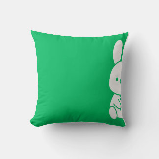 Cute Minimalist Peeking Bunny Illustration Kissen